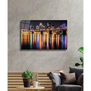 Şehir Manzaralı Cam Tablo 90x60 cm