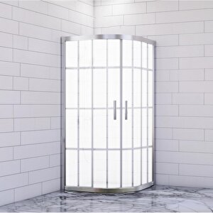 Duşakabin Oval Kumlama Karomat Desen 5mm Yükseklik 190 Cm - Ölçü : 90x90 Cm 90x90 cm