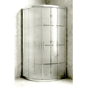 Duşakabin Oval Kumlama Karomat Desen 5mm Yükseklik 190 Cm - Ölçü : 100x100 Cm 100x100 cm