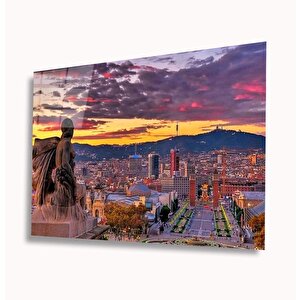 Şehir Manzaralı Cam Tablo 110x70 cm