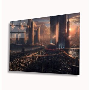 Şehir Manzaralı Cam Tablo 50x70 cm