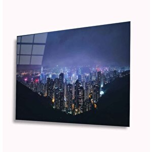 Şehir Manzarası Cam Tablo 36x23 cm