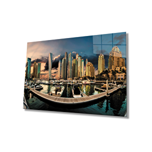 Şehir Manzara Cam Tablo 36x23 cm