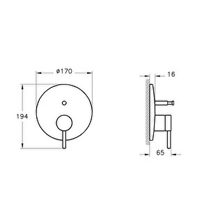 Vitra Origin A4262036wtc Ankastre Banyo Bataryası - Sıva Üstü Grubu (minibox), Mat Siyah
