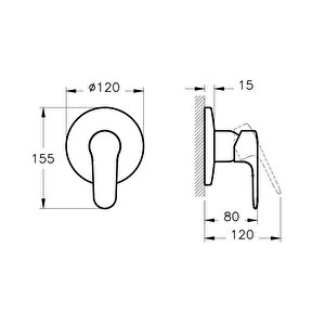 Vitra Root A4272836 Round Ankastre Duş Bataryası, Sıva Üstü Grubu, Mat Siyah
