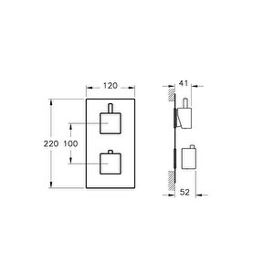 Vitra Aquaheat A47118 S2 Ankastre Banyo Bataryası, Sıva Üstü, Krom