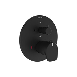 Vitra Root Round A4269436 Ankastre Termostatik Banyo Bataryası(v-box Sıva Üstü Grubu), Mat Siyah