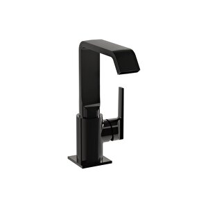 Vitra Suit A4261639 Lavabo Bataryası Yandan, Parlak Siyah