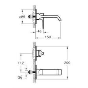 Vitra Suit A4278239 Ankastre Lavabo Bataryası, Sıva Üstü, Parlak Siyah