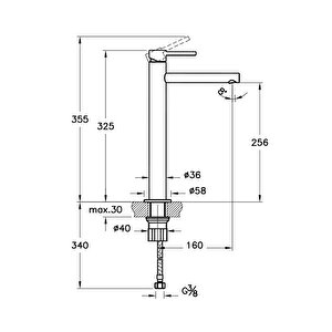 Vitra Origin A4255836 Çanak Large Lavabo Bataryası, Mat Siyah