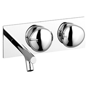 Vitra İstanbul A42845 Uzun Ankastre Lavabo Bataryası, Sıva Üstü Grubu, Krom