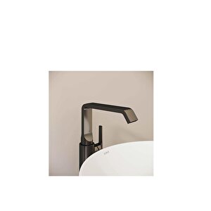 Vitra Suit A4276539 Çanak Lavabo Bataryası, Yandan Kumandalı, Parlak Siyah