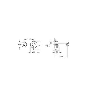 Vitra Origin A4258136wtc Ankastre Lavabo Bataryası (sıva Üstü Grubu-i̇ki Rozetli), Mat Siyah