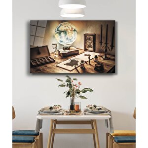 Küre Mum Harita Cam Tablo 50x70 cm