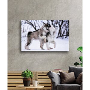 Kurt Köpeği Cam Tablo 110x70 cm