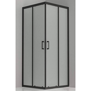 Duşakabin Kare Siyah Profil Buzlu Cam 5mm H:190 80x125 Cm 80x125 cm