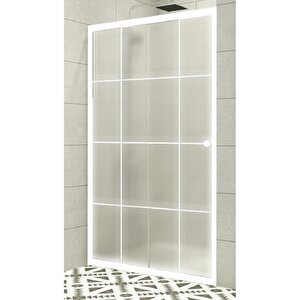 Duşakabin Ön Cephe Beyaz Çizgi Buzlu - Ölçü : 150 Cm 150 cm