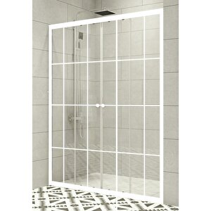 Duşakabin Ön Cephe Beyaz Çizgi - Ölçü : 133 Cm 133 cm