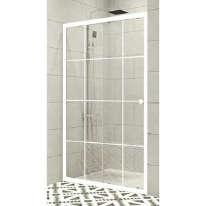 Duşakabin Ön Cephe Beyaz Çizgi - Ölçü : 133 Cm 133 cm