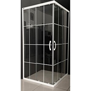 Duşakabin Kare Beyaz Çizgi 5mm Yükseklik 190 Cm - Ölçü : 80x115 Cm 80x115 cm