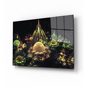 Noel Işıklı Küre Cam Tablo 36x23 cm