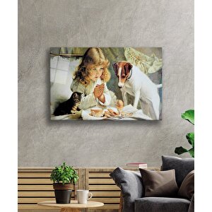 Çocuk Ve Köpek Cam Tablo 50x70 cm