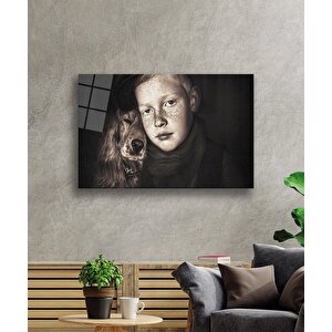 Köpek Ve Çocuk Cam Tablo 50x70 cm