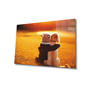 Çocuk Ve Köpek Cam Tablo 50x70 cm
