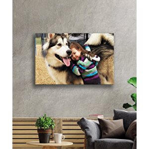 Çocuk Ve Köpek Cam Tablo 36x23 cm