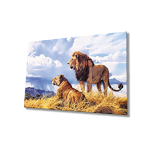 Aslan Cam Tablo 36x23 cm
