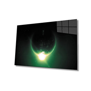 Evren Neon Yeşil Işık Küre Universe 50x70 cm