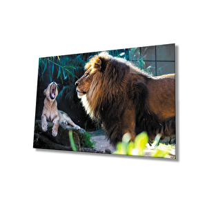 Aslan Cam Tablo 36x23 cm