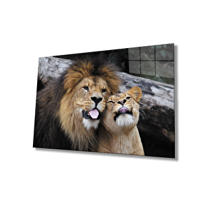 Aslan Cam Tablo 36x23 cm