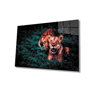 Aslan Cam Tablo 36x23 cm