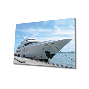 Limanda Gemi Cam Tablo 36x23 cm