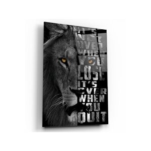 Aslan Motivasyon Cam Tablo 60x90 cm