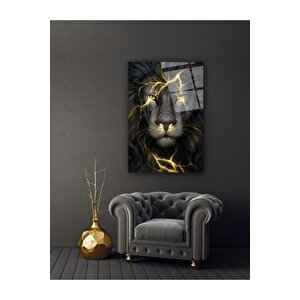 Gold Aslan Cam Tablo 50x70 cm