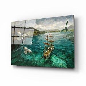 Gemi Cam Tablo 36x23 cm