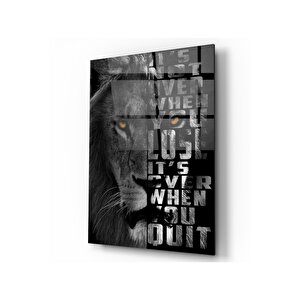 Aslan Motivasyon Cam Tablo 50x70 cm