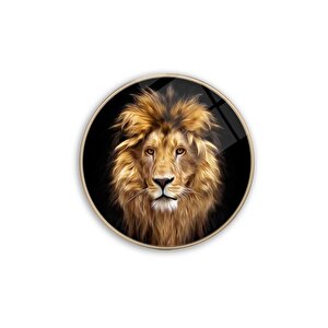 Aslan Yuvarlak Cam Tablo 30x30 cm