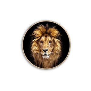 Aslan Yuvarlak Cam Tablo 30x30 cm