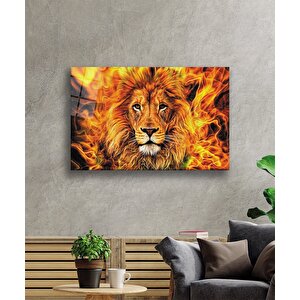 Aslan Cam Tablo 36x23 cm