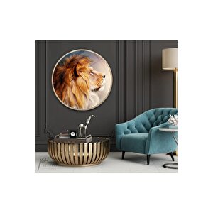 Aslan Yuvarlak Cam Tablo 30x30 cm