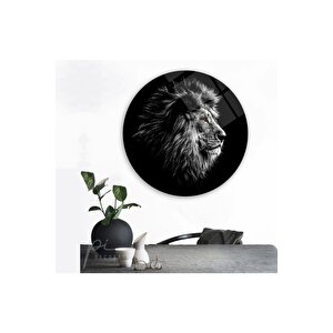 Aslan Yuvarlak Cam Tablo 50x50 cm