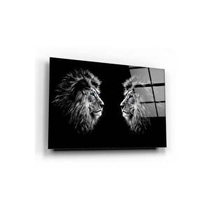 Aslanlar Cam Tablo 50x70 cm