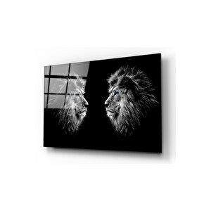 Aslanlar Cam Tablo 50x70 cm