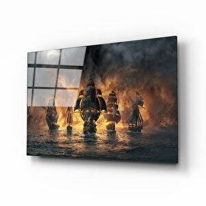 Gemi Cam Tablo 36x23 cm