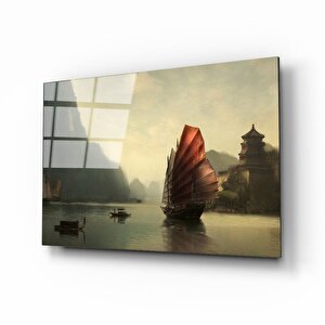 Gemi Cam Tablo 36x23 cm
