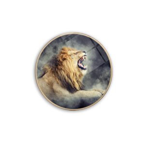 Aslan Yuvarlak Cam Tablo 30x30 cm