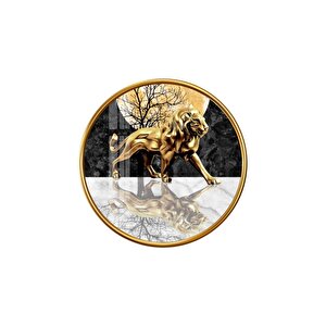 Aslan Yuvarlak Cam Tablo 30x30 cm